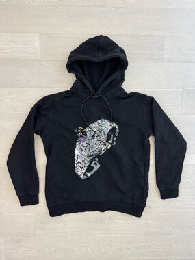 GCDS Graphic Print French Terry Hoodie Made in Italy - Size M